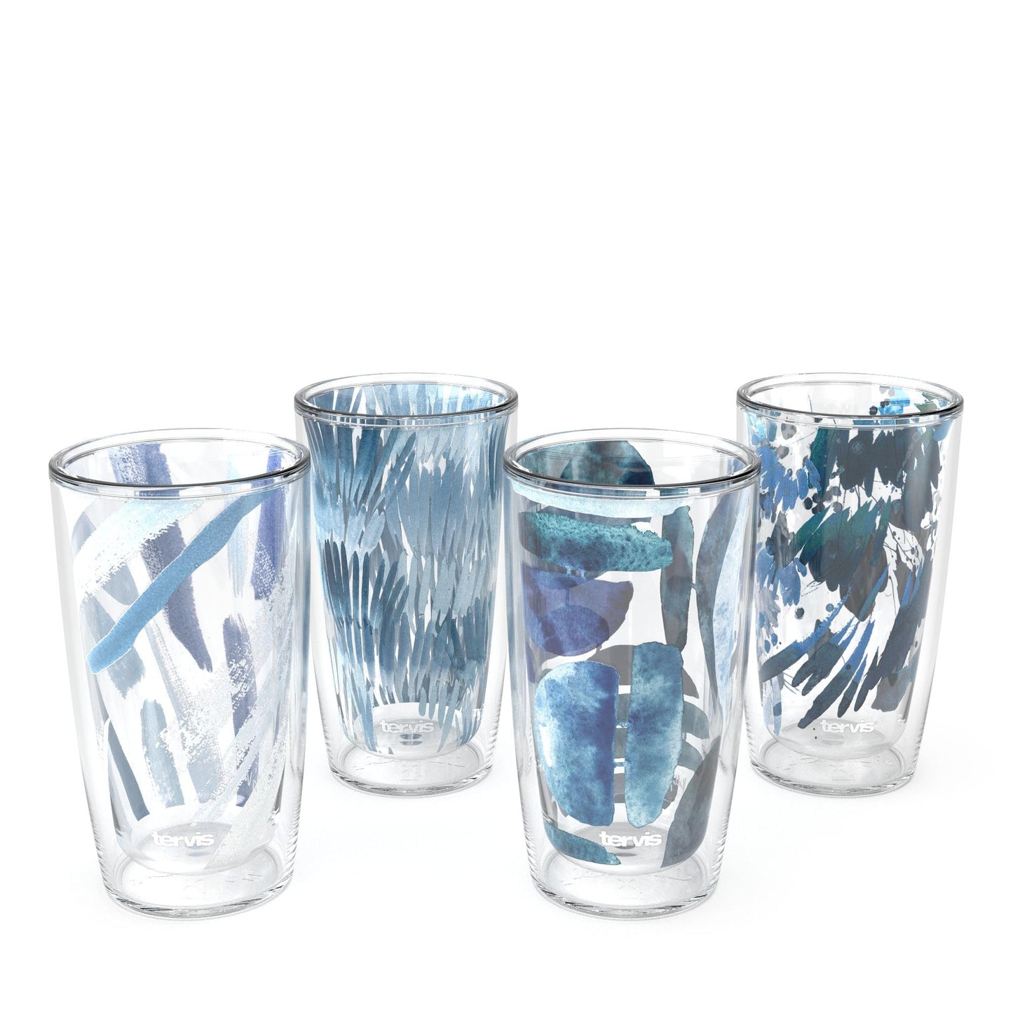 Tervis Kelly Ventura - Blue, Too Collection Made in USA Double Walled Insulated Tumbler Travel Cup Keeps Drinks Cold & Hot, 16oz 4pk, Assorted