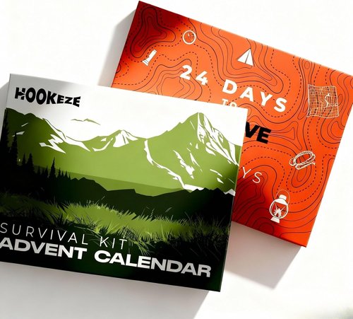 HOOK-EZE Survival Kit Advent Calendar 2025 - 24 Days of Essential Survival Gear for Camping & Hiking
