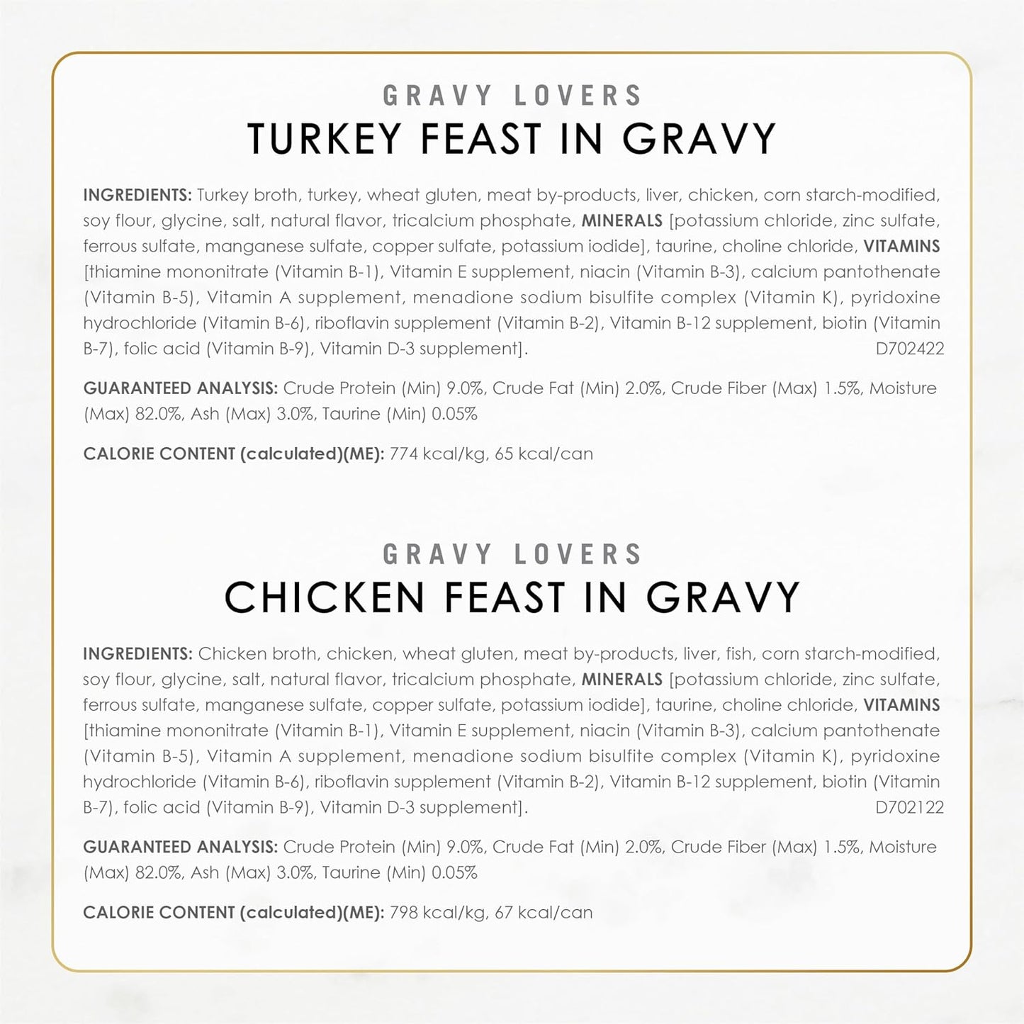 Purina Fancy Feast Gravy Lovers Wet Cat Food Variety Pack - Gourmet Poultry & Beef | 24 Cans (3 oz.)