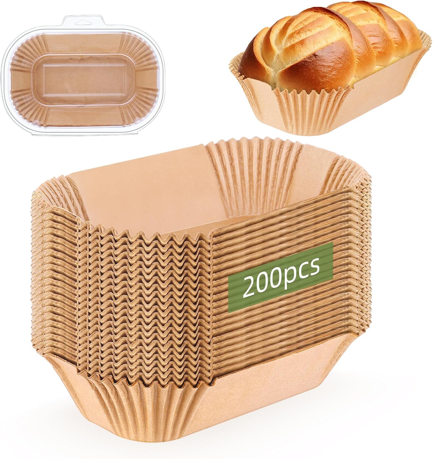 Skiennix Loaf Pan Liners - 200 Pcs Parchment Baking Sheets for 9x5 Inch Bread Pans