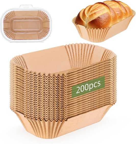 Skiennix Loaf Pan Liners - 200 Pcs Parchment Baking Sheets for 9x5 Inch Bread Pans