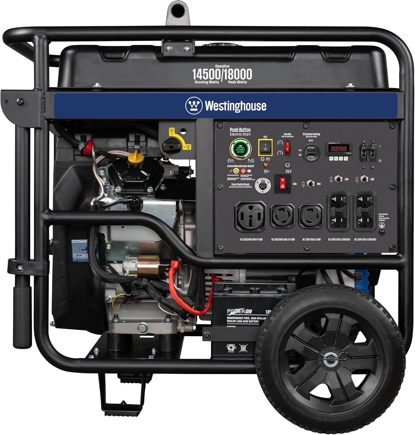 Westinghouse 18000 Peak Watt Portable Generator - Remote Start, Transfer Switch Ready, Gas Powered