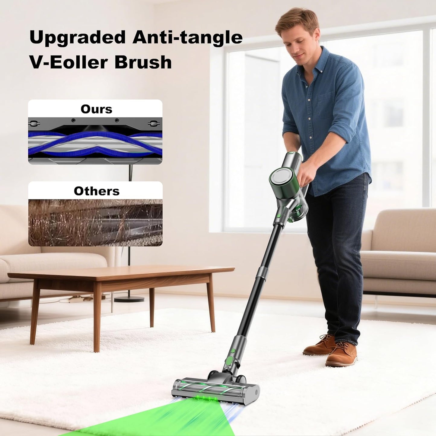 Skiennix Cordless Stick Vacuum Cleaner - Lightweight Handheld Design with 45-Minute Battery Life | Ideal for Pet Hair and Hardwood Floors