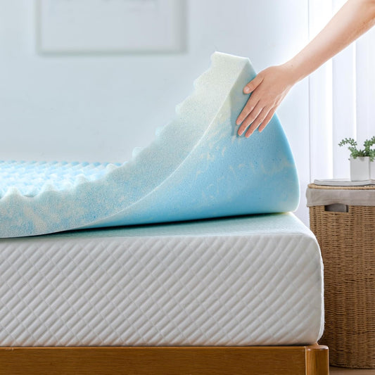 ZINUS 4 Inch Swirl Gel Cooling Memory Foam Mattress Topper, Smaller, More Convenient WonderBox Packaging, Cooling, Airflow Design, CertiPUR-US Certified, Twin