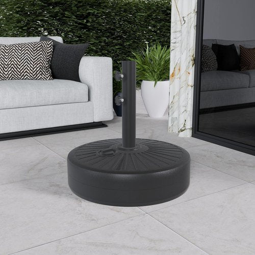 22L Heavy Duty Patio Umbrella Base by [Brand Name] - Weather Resistant Stand for 6-10FT Umbrellas | Black