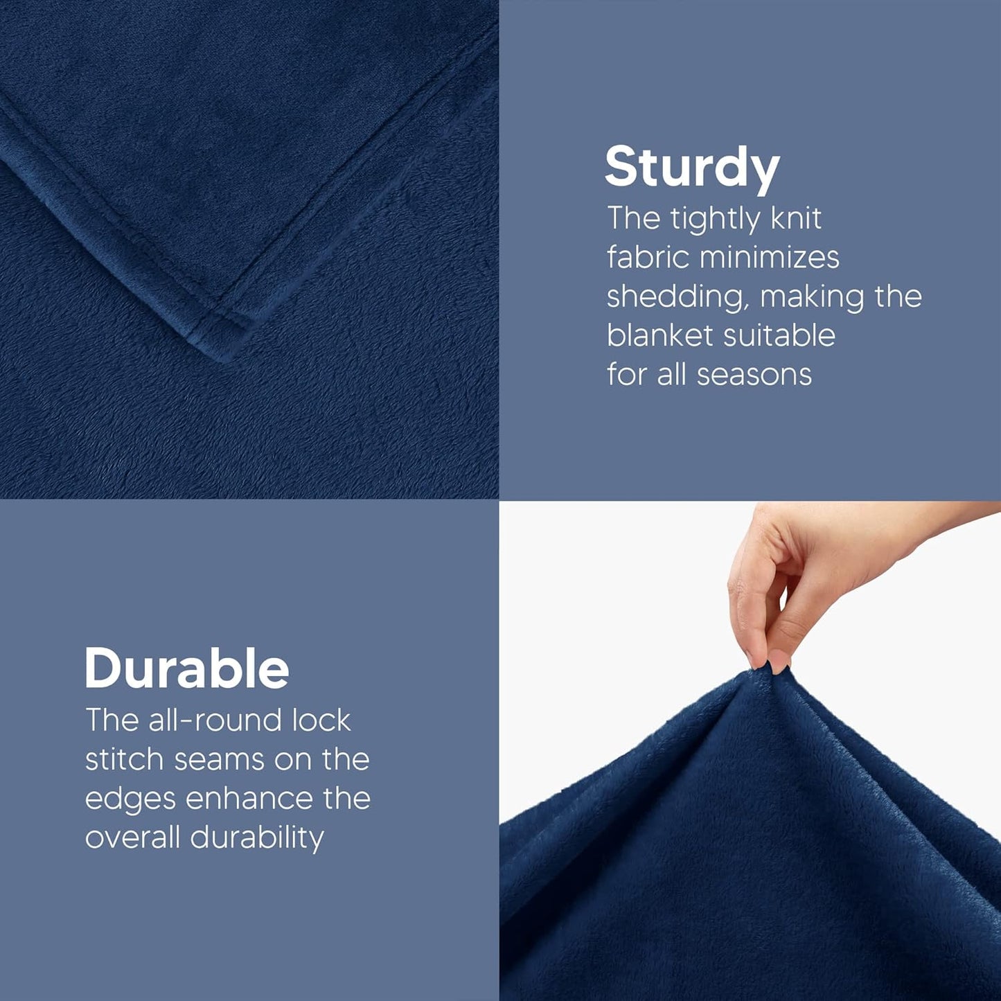 Utopia Bedding Fleece Blanket - Luxury Navy Microfiber Throw | Soft, Anti-Static, 50x60 Inch