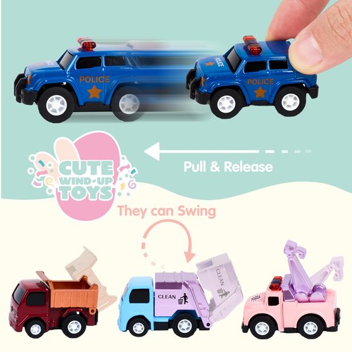 JOYIN 12 Pcs Easter Eggs Filled with Toy Cars, Colorful Stuffed Eggs with Pull Back Die-Cast Cars for Easter Hunt Game, Kids Basket Stuffer, Party Favor, Classroom Prize