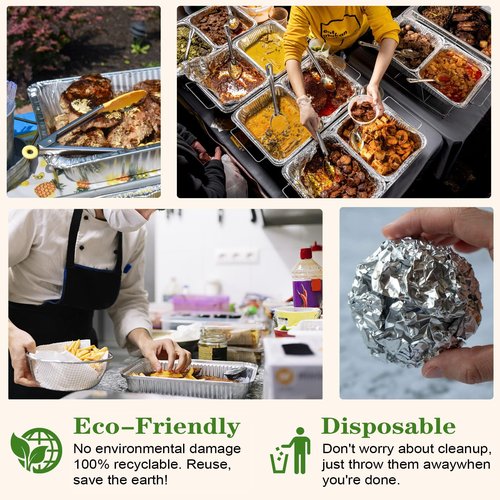 Epecnic 9x13 Aluminum Foil Pans with Lids (25 Pack) - Disposable Half Size Deep Foil Pans, Freezer & Oven Safe for Baking, Meal prep, Potluck, Outdoor Grilling, Camping, Catering, Large Events