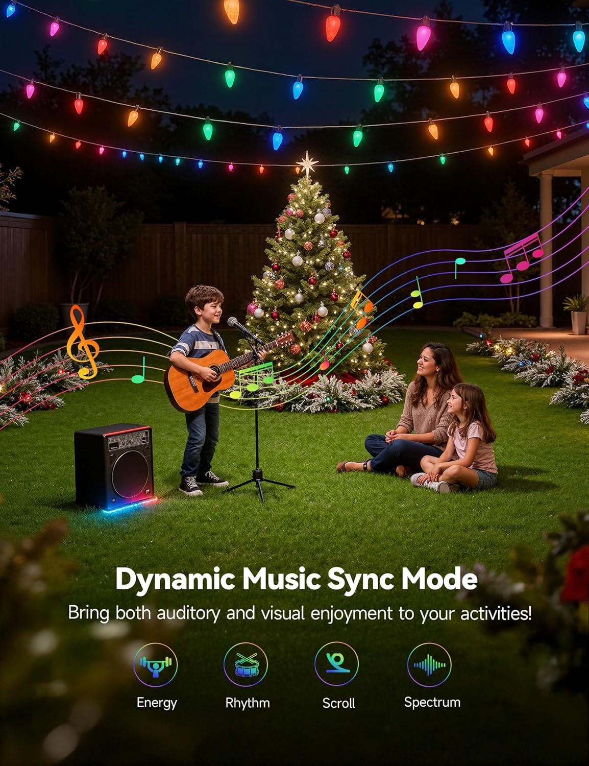 Minetom Smart C9 Christmas Lights - 100 LED Color Changing Fairy Lights | App Control & Music Sync, 99FT