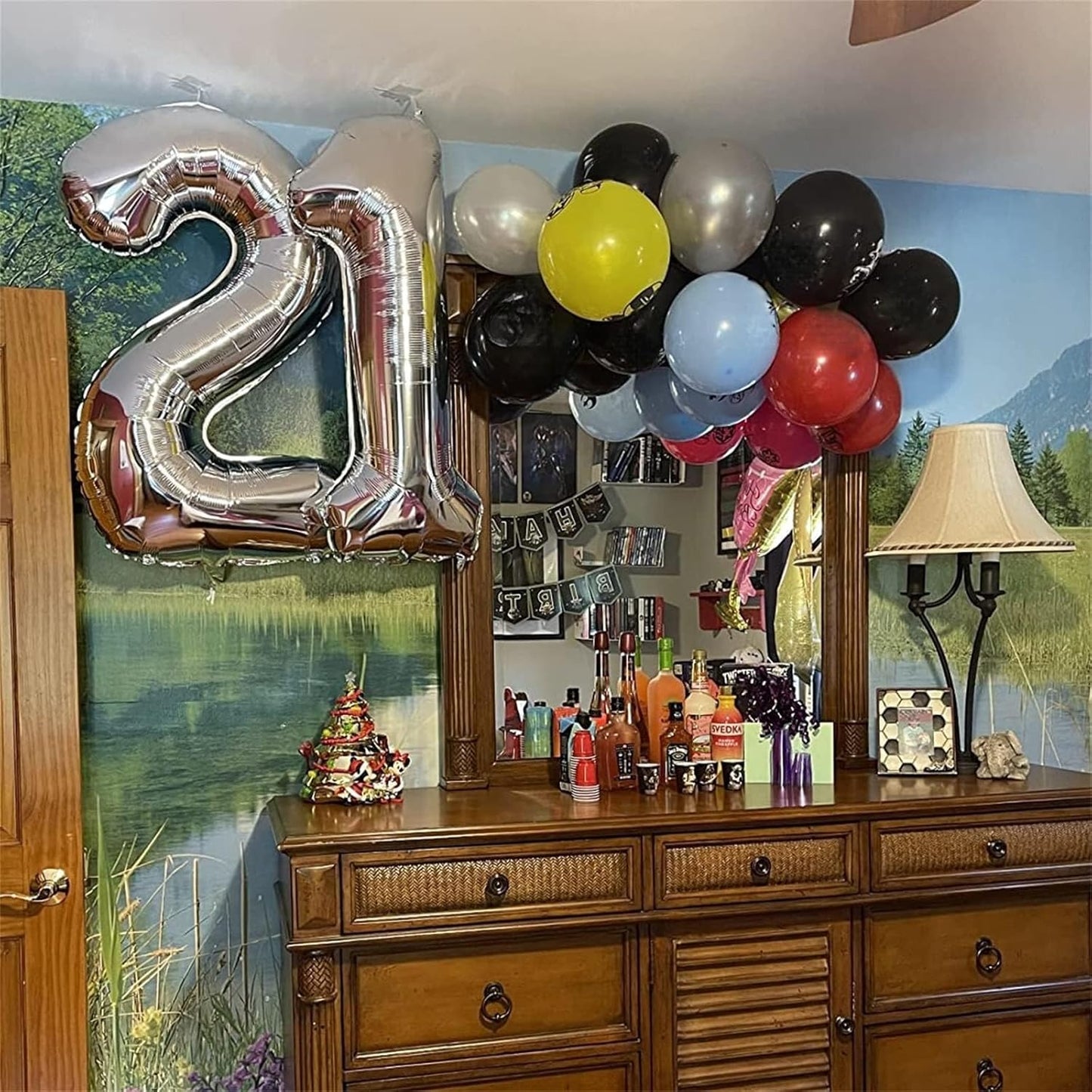 Silver Foil Balloon Number 8 - 40'' Giant Self-Inflating Helium Balloon for 8th Birthday & Anniversary Celebrations