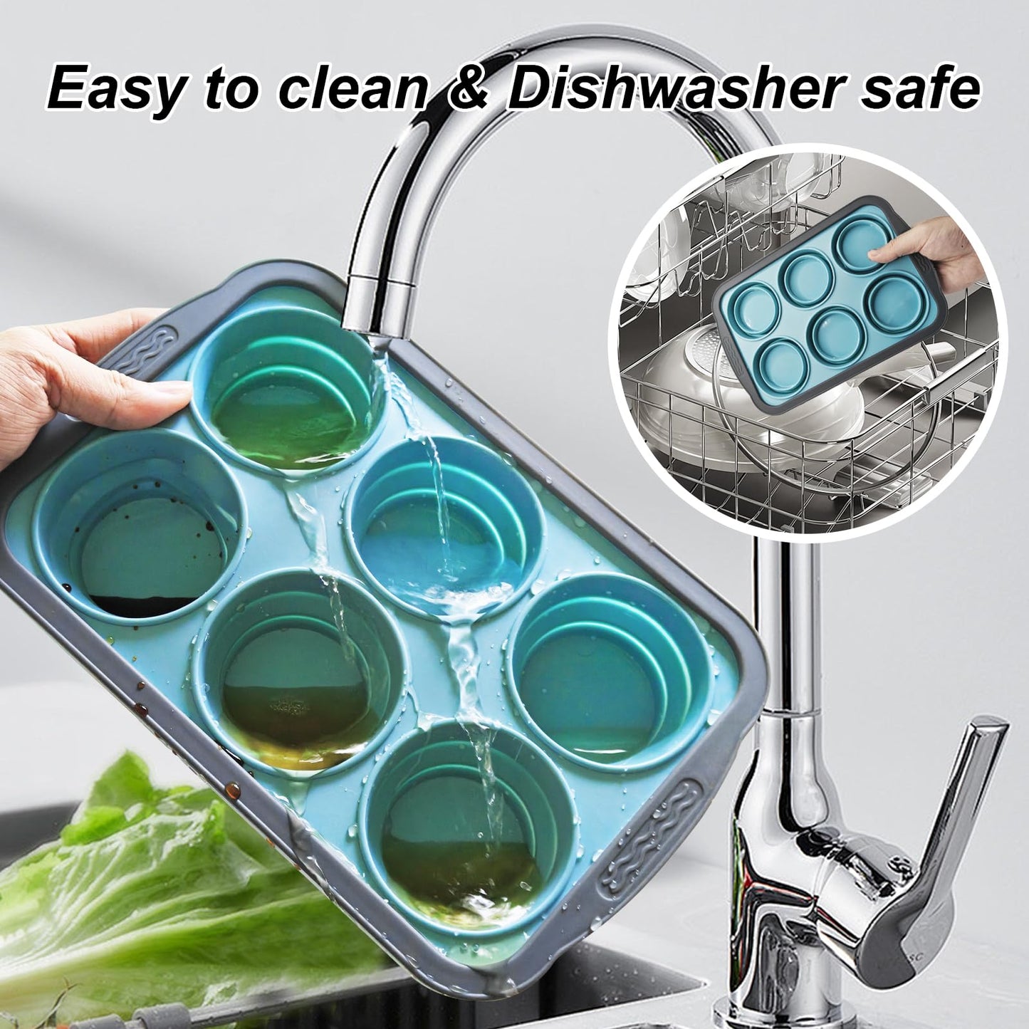 YiYeraio Silicone Muffin Pans for Baking with Metal Frame, 6 Cup Silicone Muffin Pan, Nonstick Cupcake Pan, BPA Free Muffin Tins Easy to Pop Cupcake Baking Pan Molds for Oven Dishwasher Safe