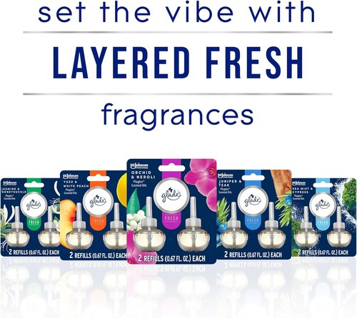 Glade PlugIns Refills Air Freshener - Jasmine & Honeysuckle Scented Oils | 10 Count, 0.67 Fl Oz