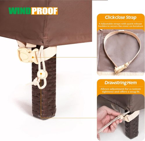 F&J Outdoors Waterproof Patio Chair Covers - Durable Deep Seat Protection | 35" W x 39" D x 36" H, 2-Pack
