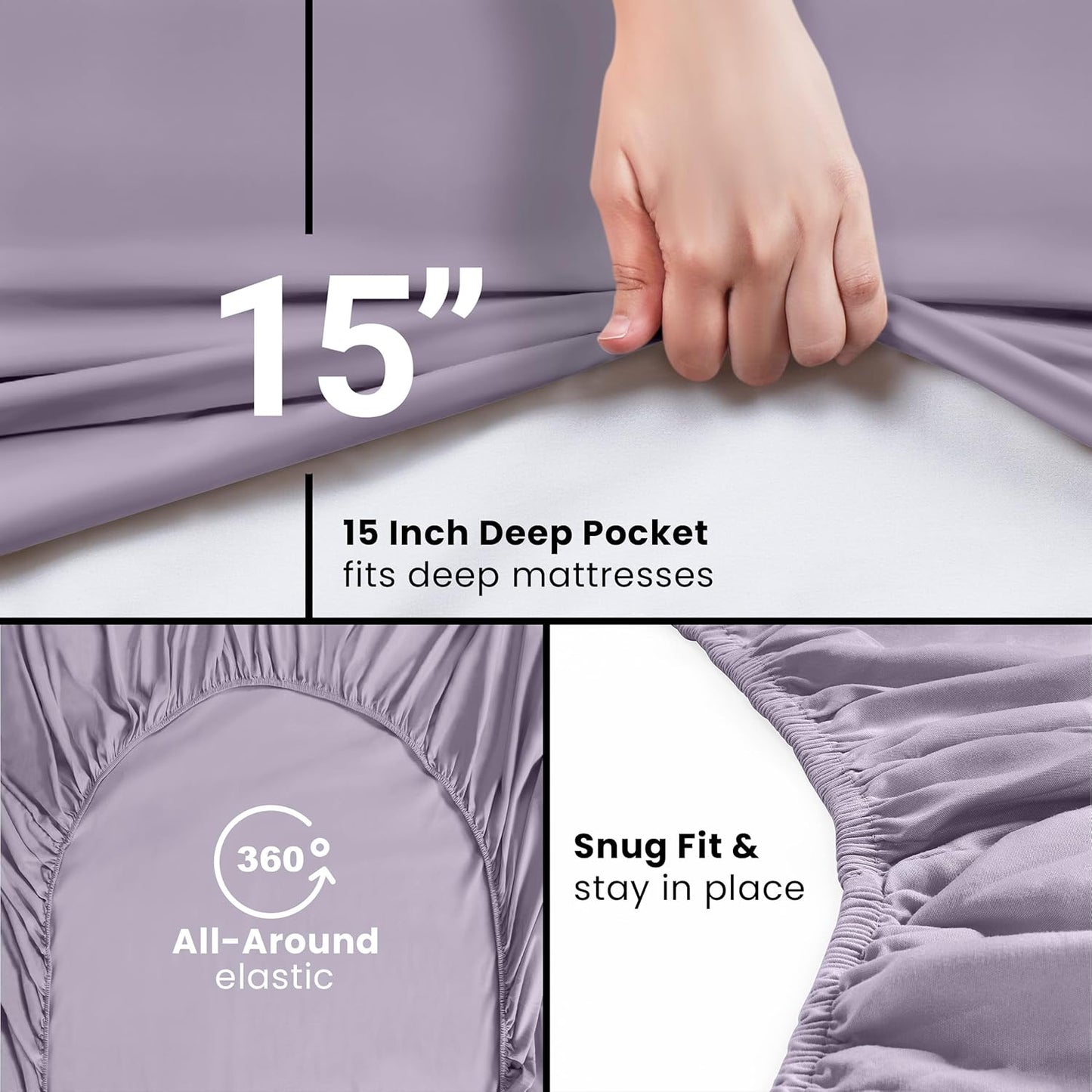Utopia Bedding Twin Fitted Sheet - Soft Microfiber with Deep Pockets - Fade Resistant - Lavender