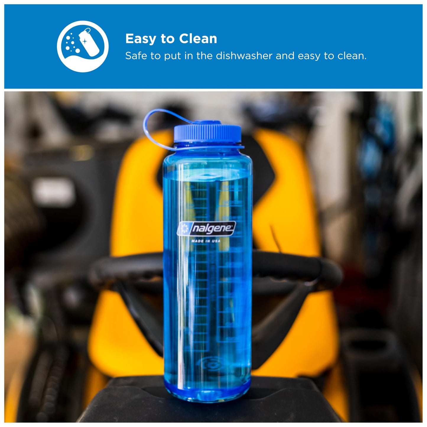 Nalgene 48 oz Wide Mouth Silo Water Bottle | BPA-Free, Durable & Leak Proof, Large & Lightweight for Hiking, Gym & Sports, Grey