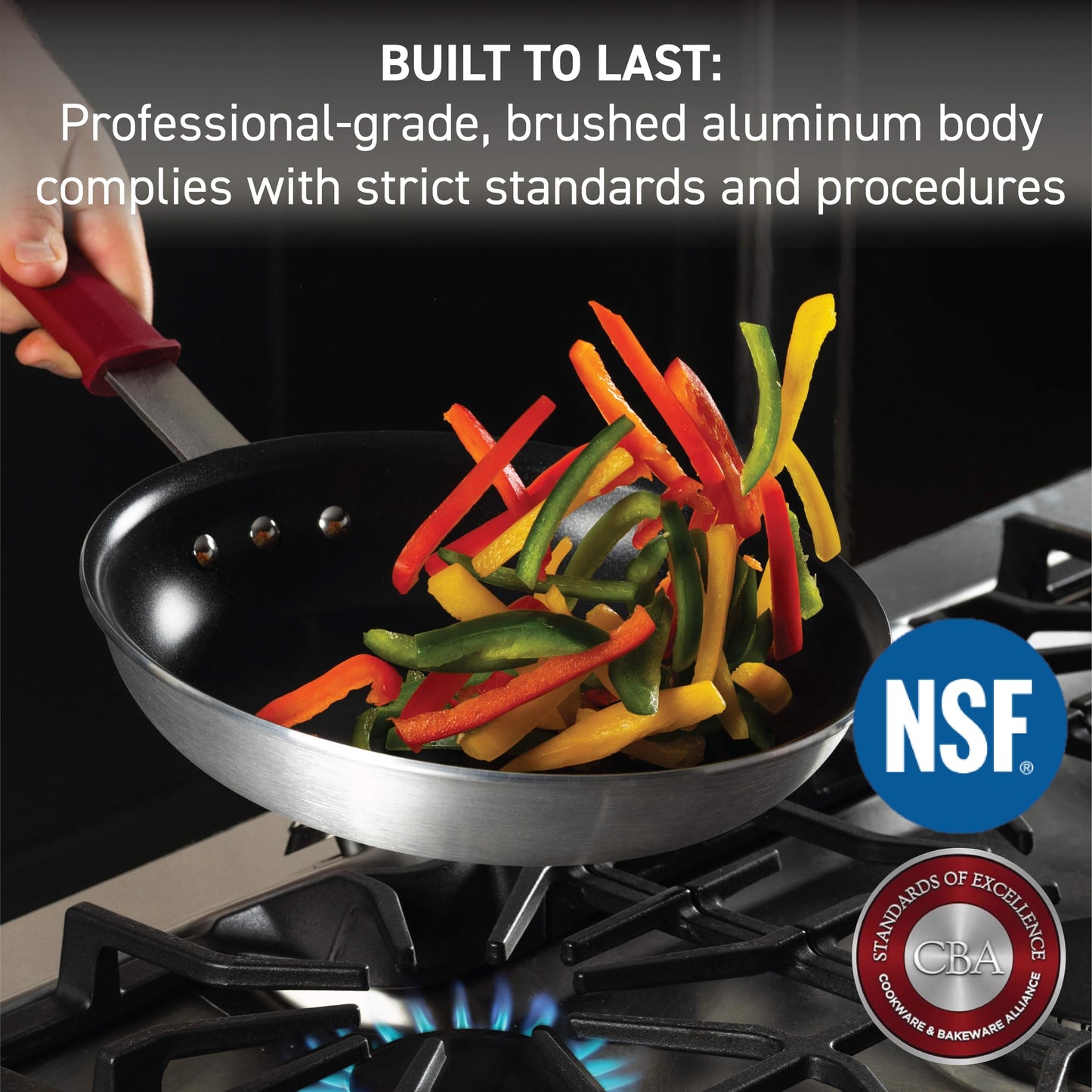 T-Fal Professional VX3 Brushed Nonstick Fry Pan with Stainless Steel Handle 10 Inch, Oven Broiler Safe 400F, Cookware, Pots and Pans, Frying Pan, Restaurant Grade, Certified by the NSF and CBA, Black