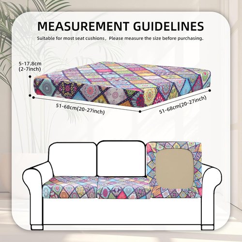 BIETYONE 8Pcs Stretch Patio Cushion Covers - Washable Outdoor Couch & Sofa Slipcovers | Colored Glass