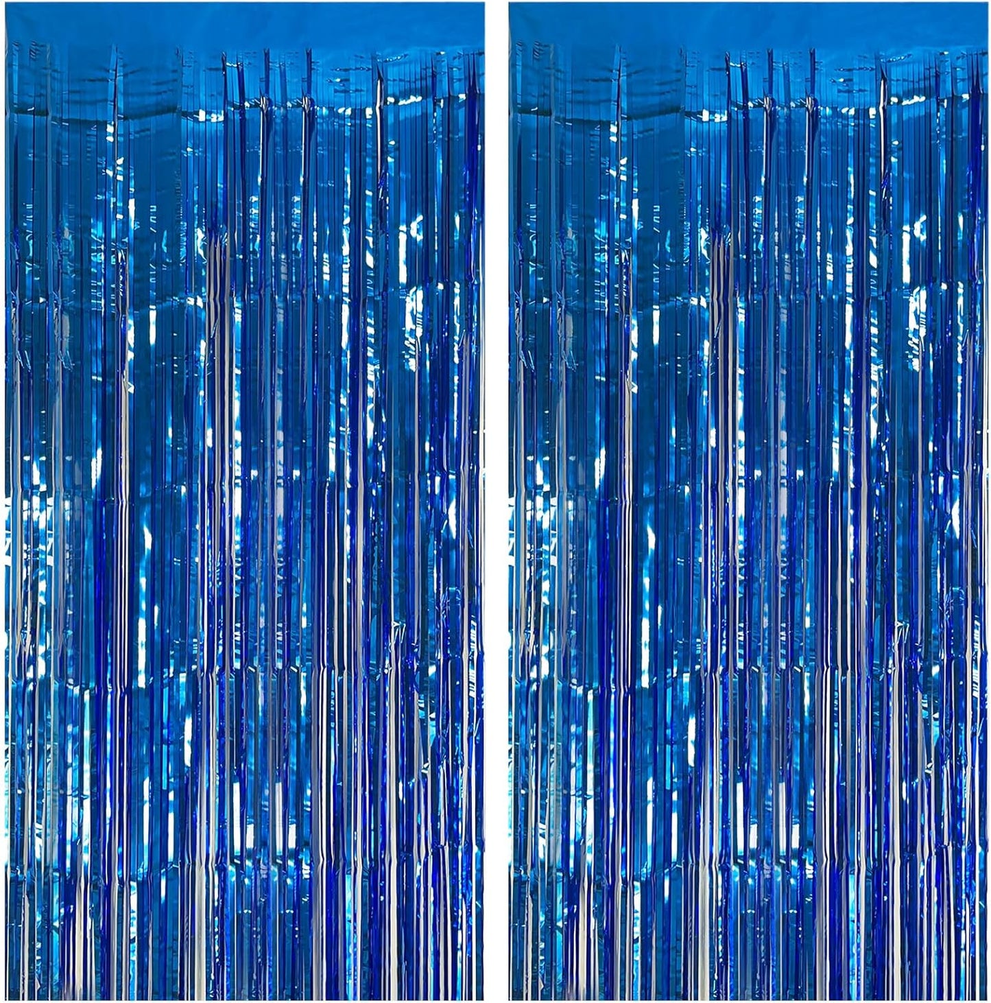 Skiennix Blue Party Decorations - Ocean Theme Streamers & Tinsel Foil Fringe Curtains | 2 Pack