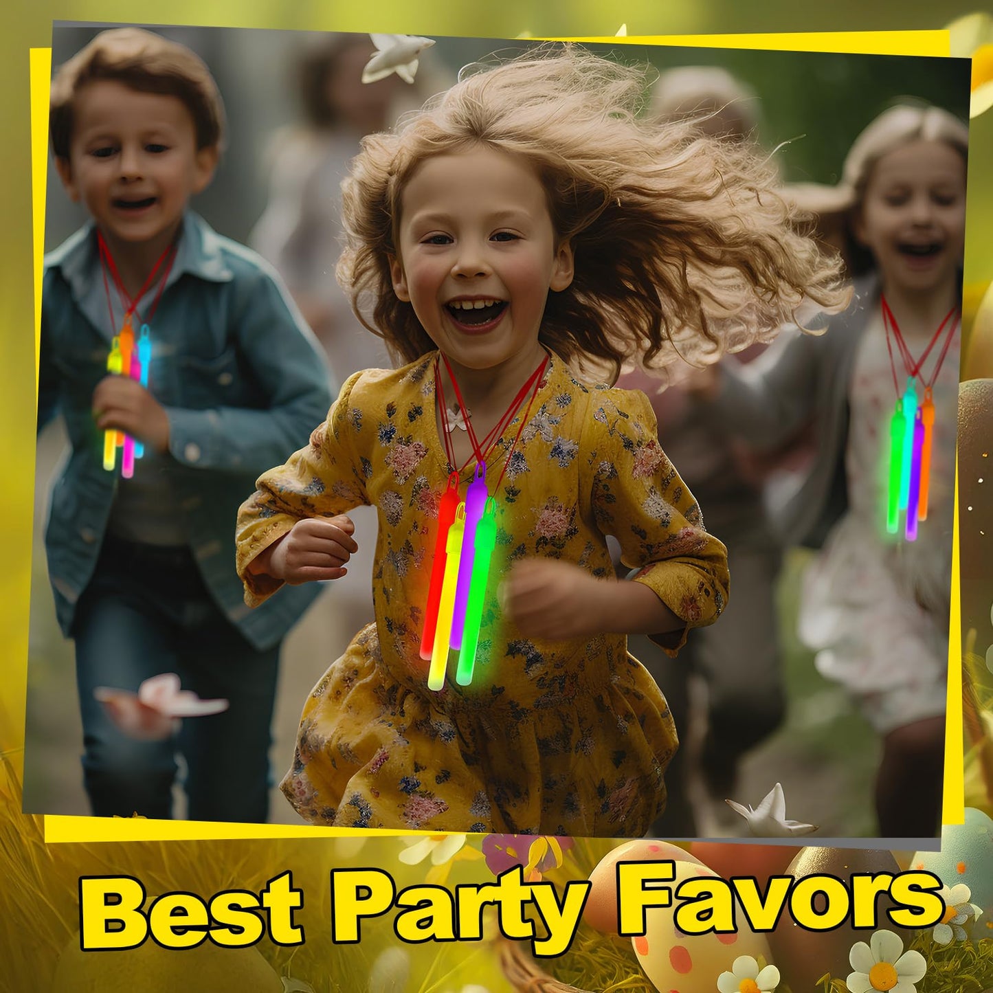 Lewtemi 50 Pack 4" or 6" Bright Glow Sticks Bulk, Glow in the Dark Party Supplies Birthday and Holidays (4 Inch,Multicolor)