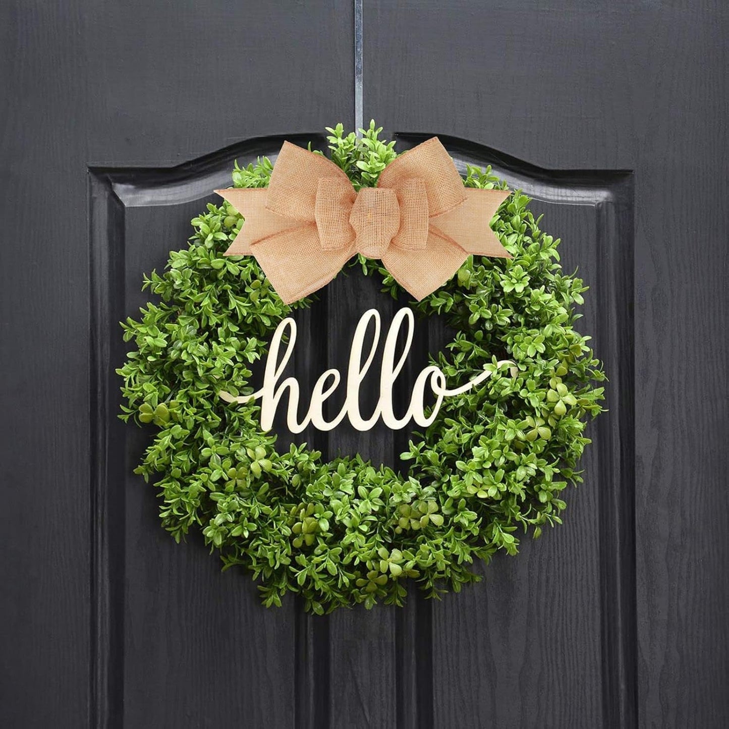 Meseey Burlap Wired Ribbon - Handmade Premade Bows for Wreaths & Gift Wrapping | Natural 2 Pcs Set