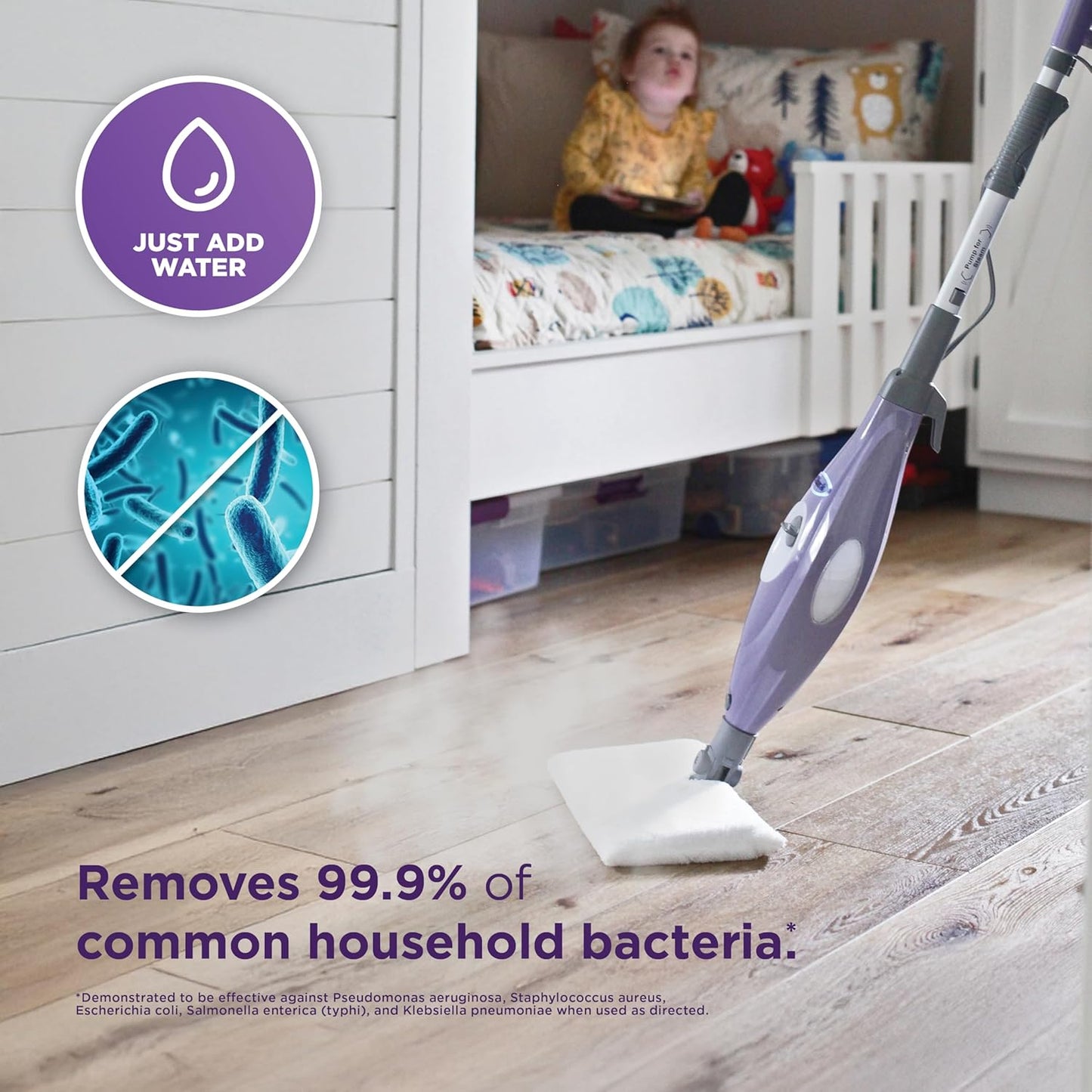 Shark Steam Pocket Mop - Lightweight Steam Cleaner for Sealed Hard Floors | 2 Washable Pads, Purple, S3501