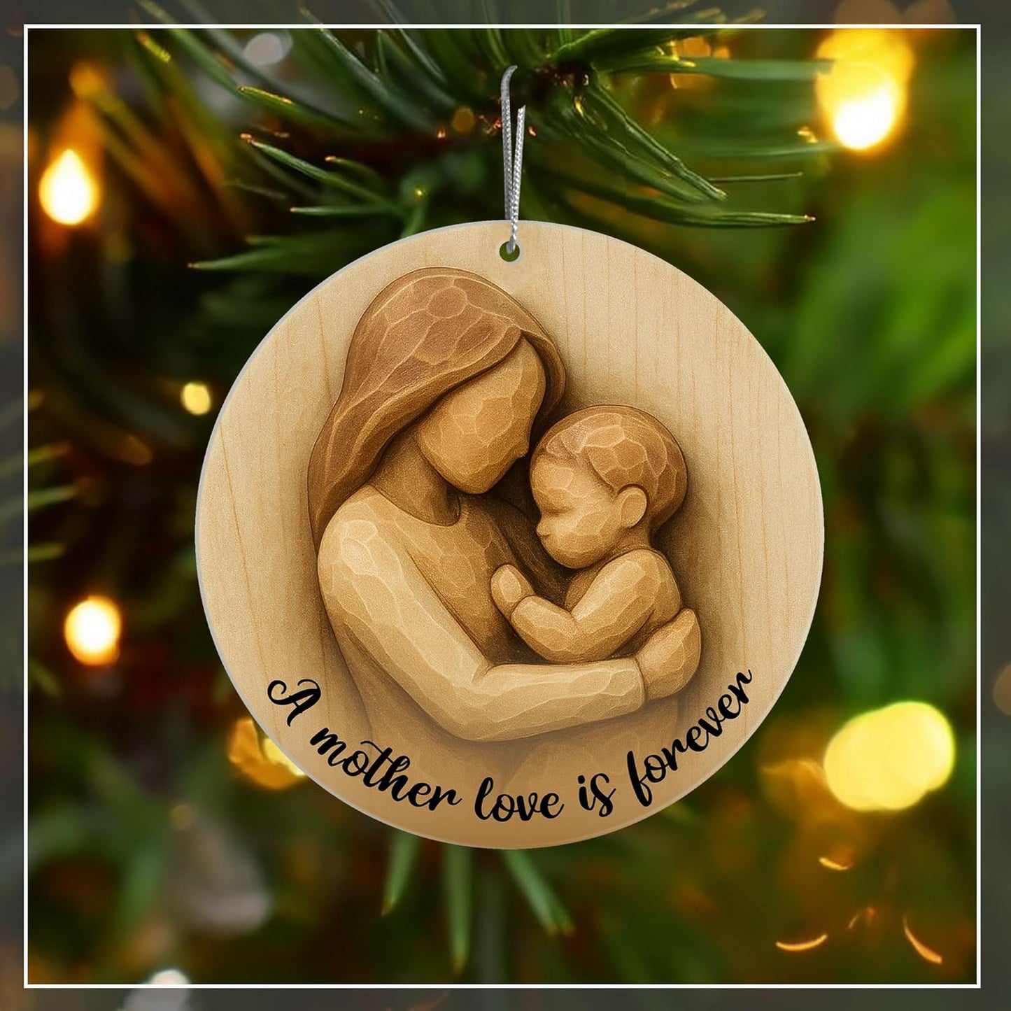 Regine Switzerland Mother and Child Ornament - 2D Flat Acrylic Design | Perfect Christmas Gift for Moms