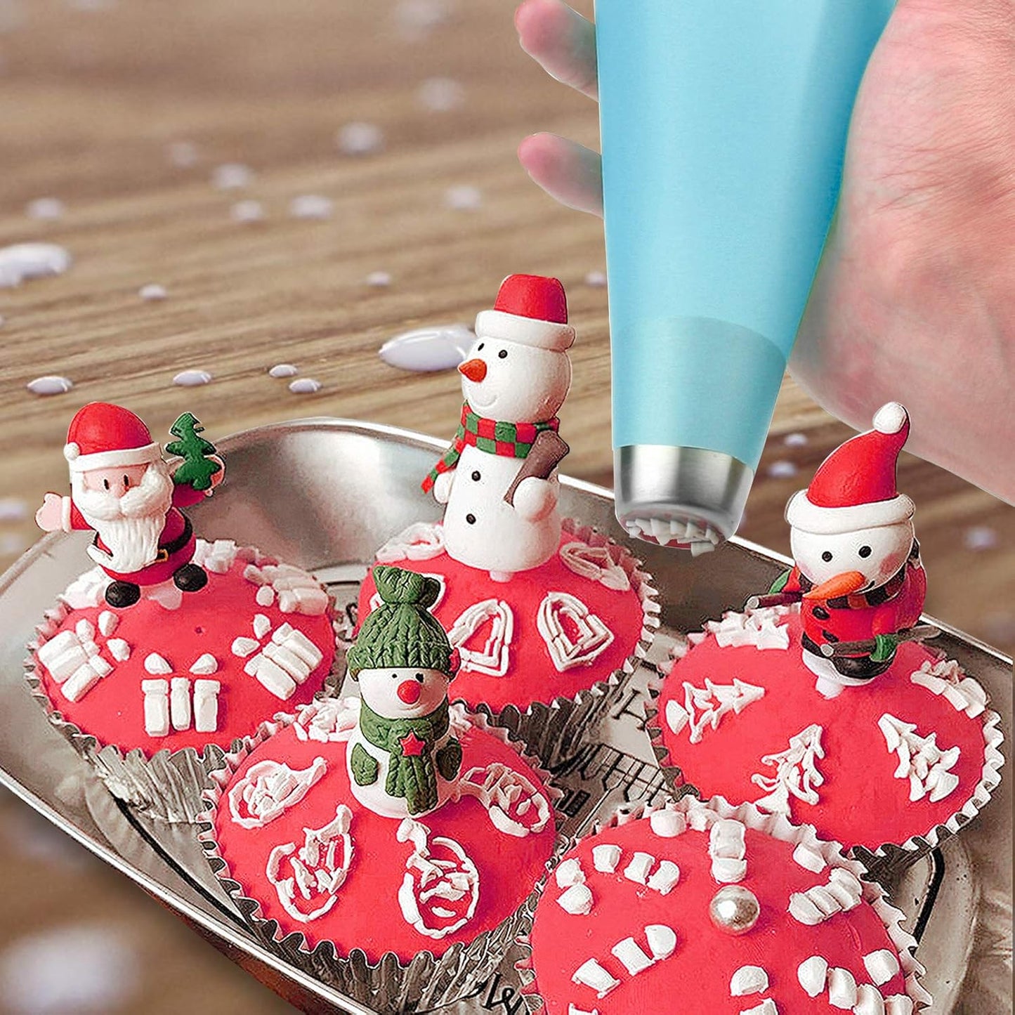 Weetiee Silicone Pastry Bags - Reusable Icing Piping Bags for Cake Decorating - 3 Sizes (12", 14", 16") - 6 Pack with Bonus Couplers
