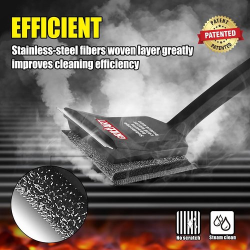 GRILLART Grill Brush - Ultra Safe & Efficient Bristle-Free Cleaner with Water Dunk Basin