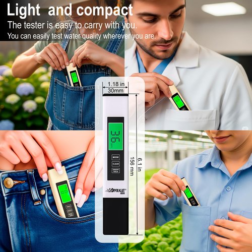 Divolight 4-in-1 Digital pH/ORP / H2 / Temp Meter with ATC, 0.01 Resolution High Accuracy Hydrogen Concentration Tester for Drinking Water Hydroponics Aquariums Swimming Pool Laboratory