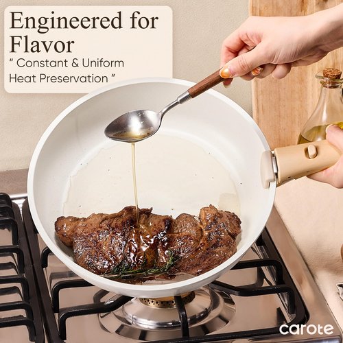 CAROTE 33pcs Pots and Pans Non Stick, Cookware Sets Detachable Handle, Induction Kitchen Pots and Pans, NonStick Cooking Set, Oven/Dishwasher/Fridge Safe, Space Saving