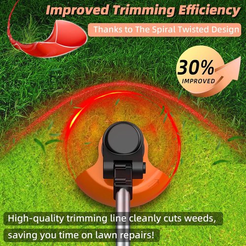 065 Weed Wacker String - 280FT Twisted Trimmer Line for Heavy Grass & Weeds | Premium Red Nylon