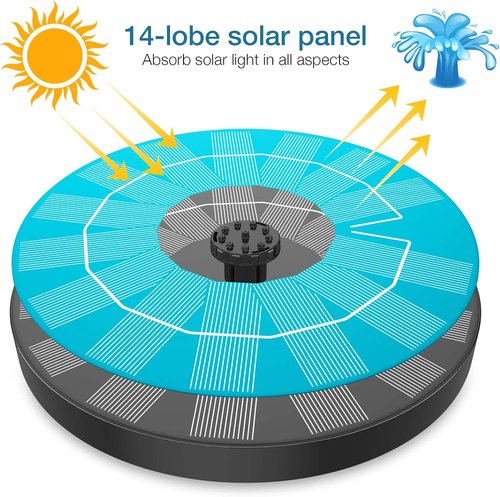 AISITIN Solar Bird Bath Fountain Pump - 3.5W Solar Powered Water Feature with 6 Nozzles | Ideal for Gardens, Ponds, and Aquariums
