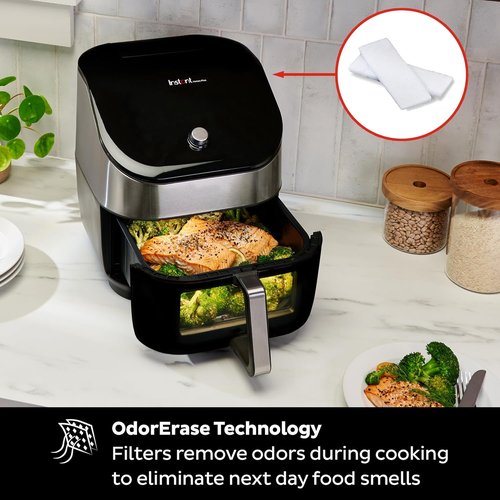 Instant Pot Vortex Plus 6QT Air Fryer - Odor Erase Technology & 6-in-1 Functions | 100+ Recipes, Black