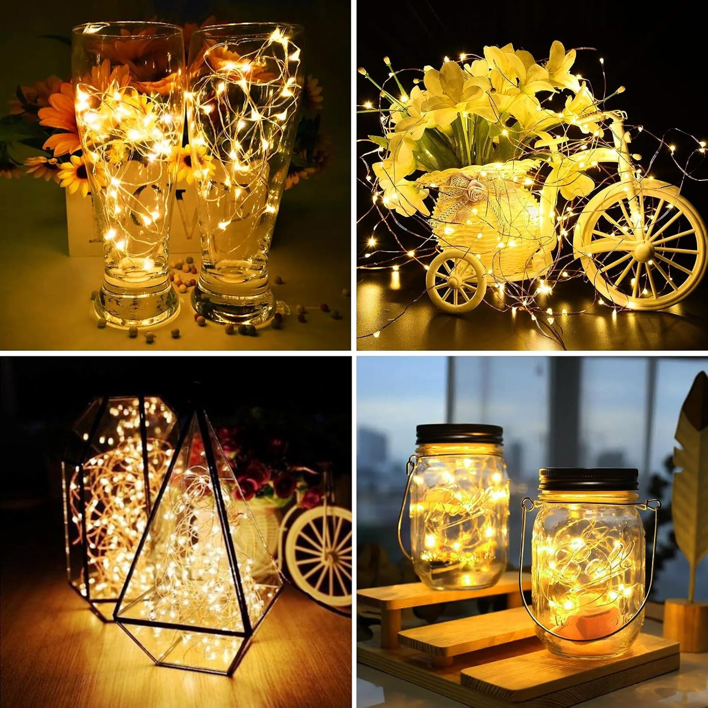 ZGWJ Fairy Lights - 8 Pack Battery Operated 7ft Mini LED String Lights | 3 Modes for DIY & Events