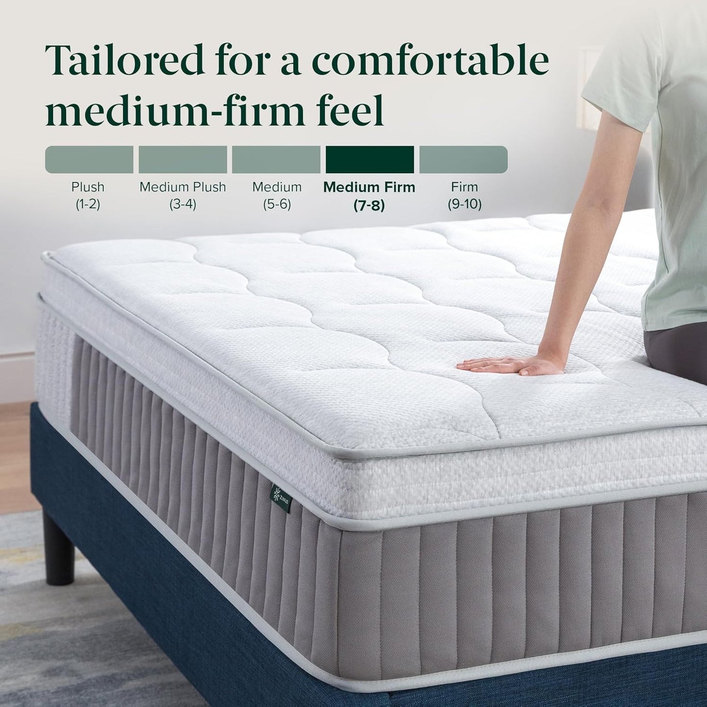 Zinus Cool Support Hybrid Mattress - 13 Inch Cooling Gel Memory Foam | Medium Firm, Queen Size, CertiPUR-US Certified