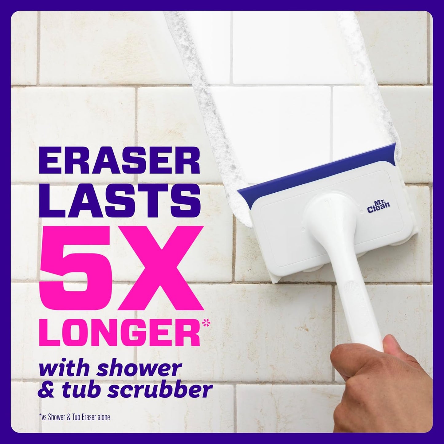 Mr. Clean Magic Eraser - All-in-One Bathroom Cleaner Kit with Lemon Scent | 1 Scrubber & 2 Foaming Erasers