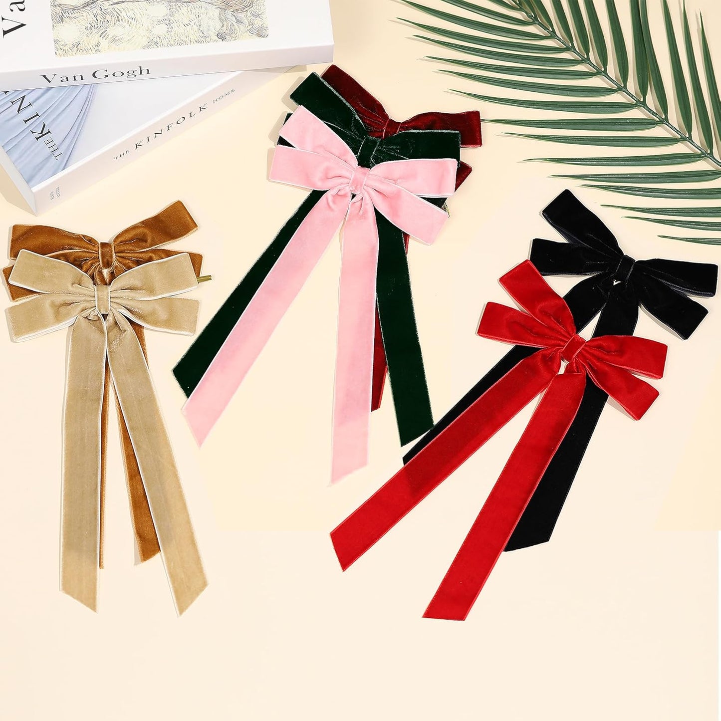 MUKOSEL Velvet Ribbon Bows - 12 Pcs Dark Green Christmas Tree Decorations | Holiday Ornaments & Wreaths