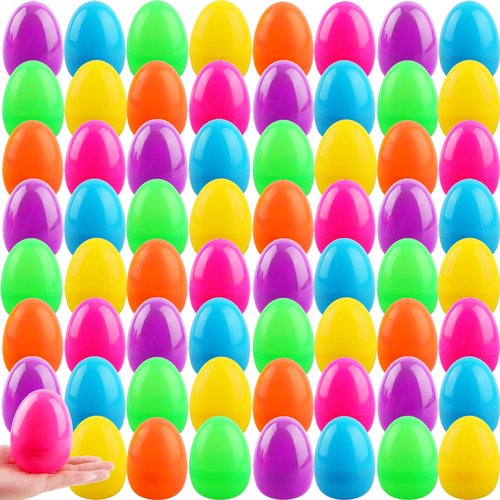 4 Inch Plastic Fillable Easter Eggs 36/54/ 66/78 pcs Large Colorful Easter Egg Big Flat Bottom Eggs Bulk for Easter Basket Fillers Egg Hunt Party Supplies (66 Pcs (6 Color) - Flat Bottom (4 Inch))