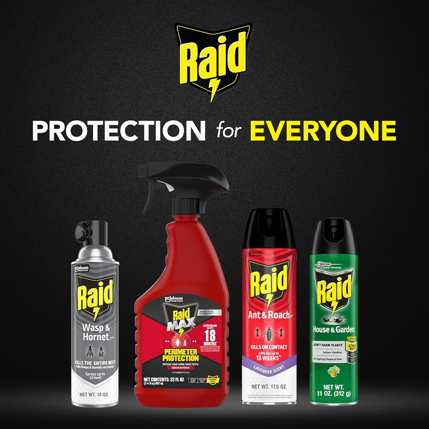Raid Wasp & Hornet Killer Spray - Effectively Eliminates Entire Nests | 14 Oz, 2 Count