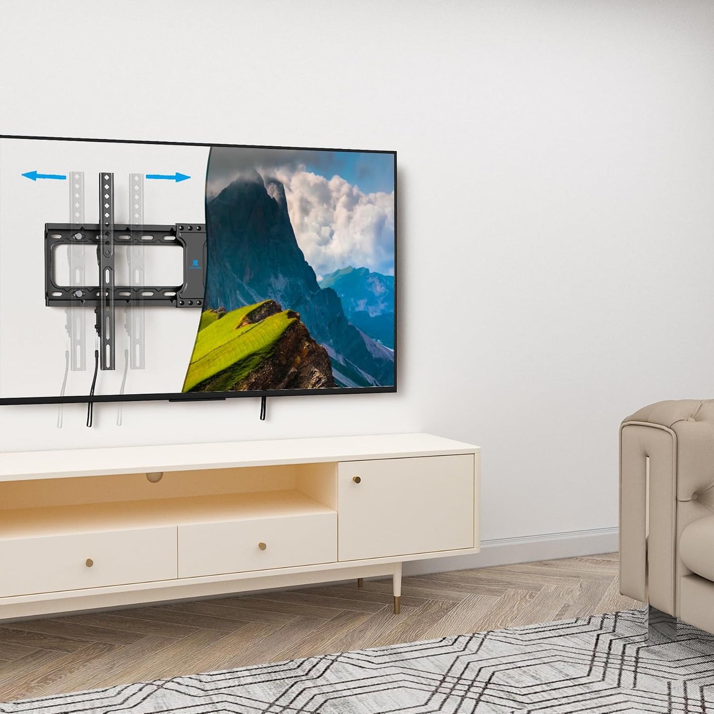 USX STAR Fixed TV Wall Mount - Low Profile Design for 37-86 Inch Screens | Supports Up to 132 lbs, VESA 600x400mm