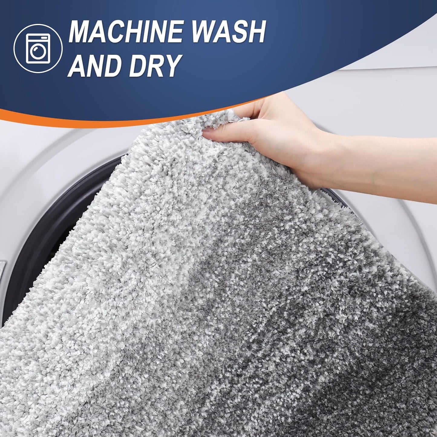 OLANLY Bathroom Runner Rugs - Extra Soft Microfiber Bath Mats | Quick Dry, Machine Washable, 54x24, Grey