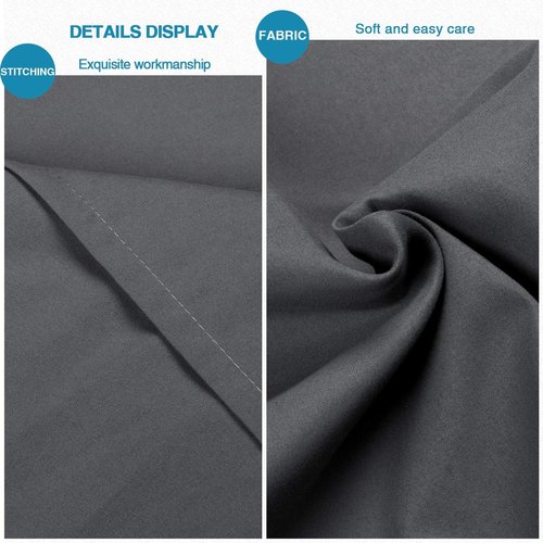 FLXXIE Microfiber Pillow Shams Set of 2 - Soft, Fade & Wrinkle Resistant Dark Grey Covers | 20x26 Inches