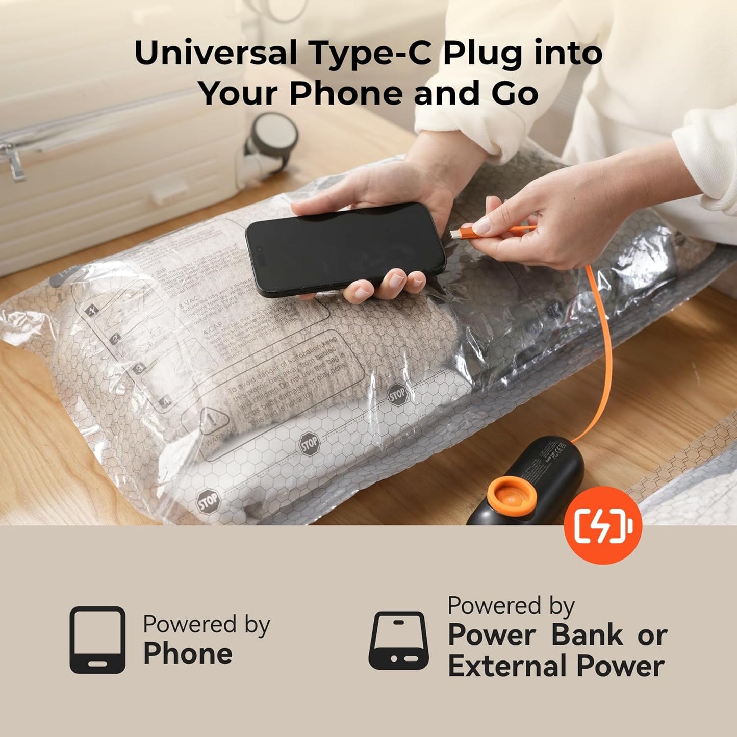 Skiennix Vacuum Bags for Clothing - 20 Pack Space Saver Bags with 55kPa Air Pump for Travel