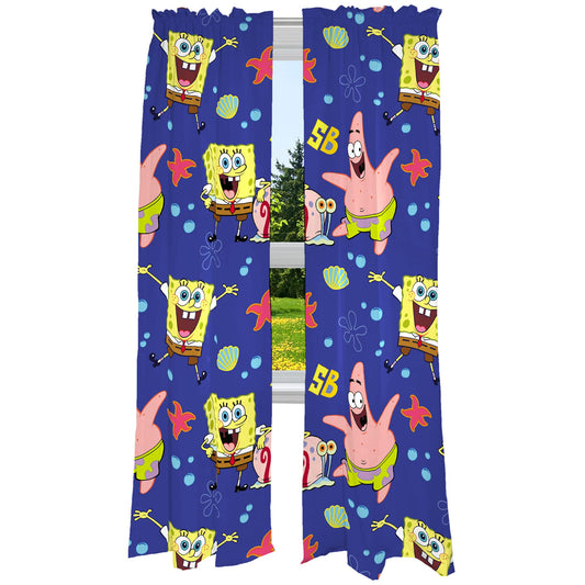 Franco Kids Room Window Curtains Drapes Set, 82 in x 84 in, Spongebob Squarepants