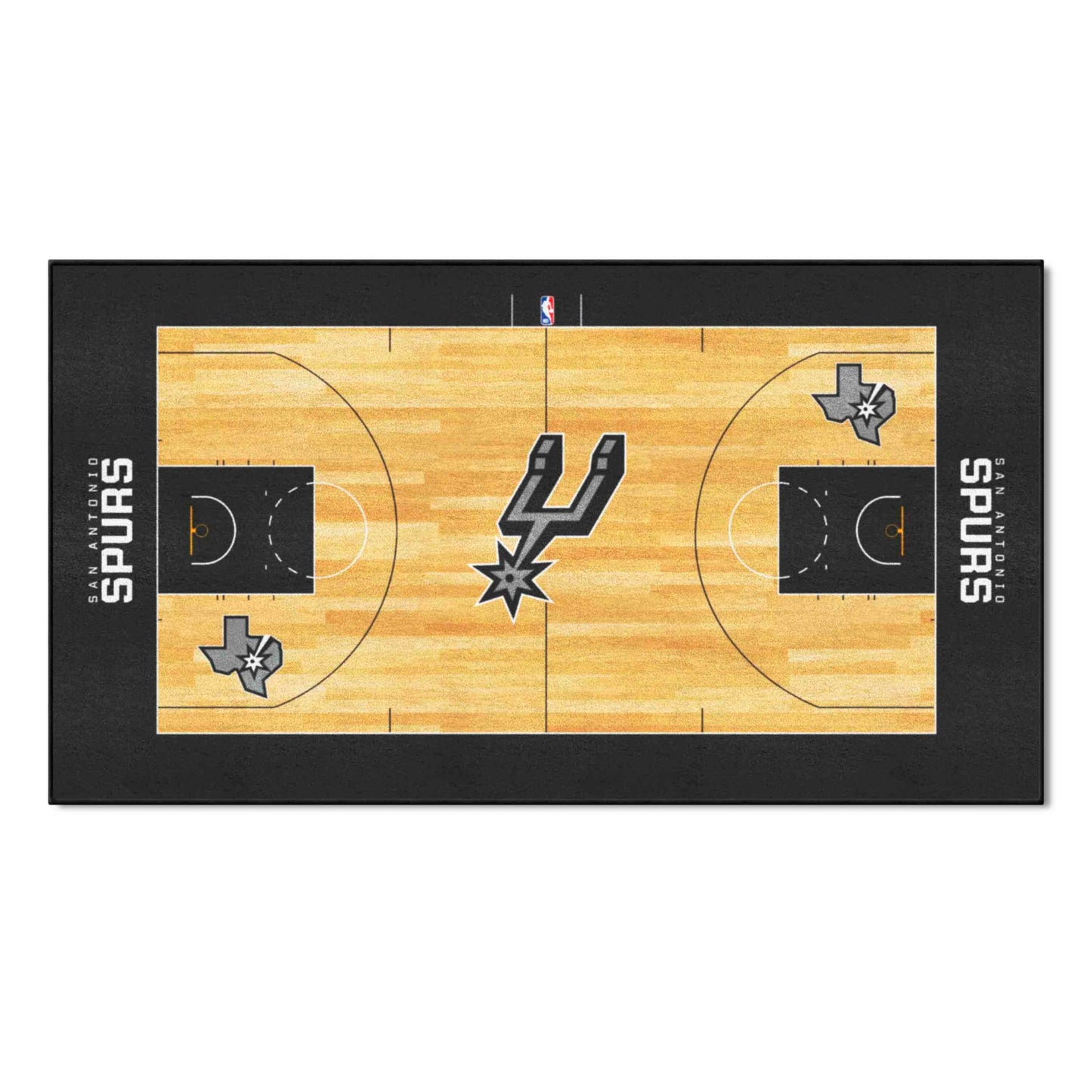 FANMATS 9402 San Antonio Spurs Large Court Runner Rug - 30in. x 54in.