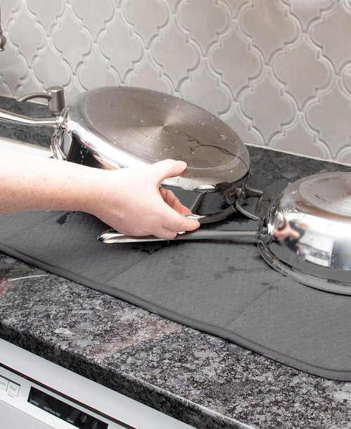 All-Clad Premium Dish Drying Mat - Ultra-Absorbent, No Condensation, 16" x 28", Pewter | Perfect for Large Pots and Pans