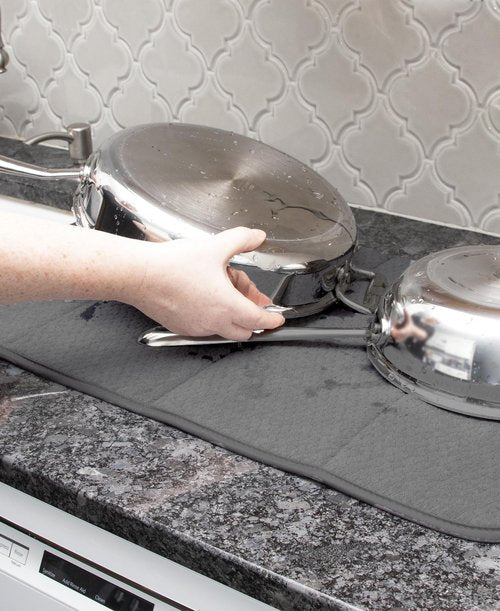 All-Clad Premium Reversible Dish Drying Mat for Kitchen: 16" x 28" Ultra-Absorbent, Long-Lasting, No Condensation, and Oversized for Large Pots and Pans - 1 Pack, Pewter