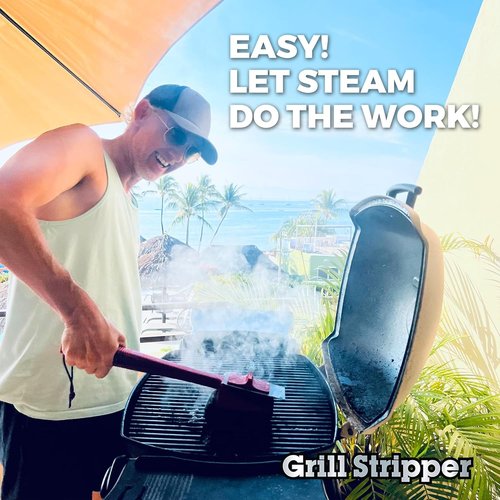 GRILL STRIPPER Bristle-Free Grill Brush - Patent-Pending Triple Scraper & Dishwasher Safe Design