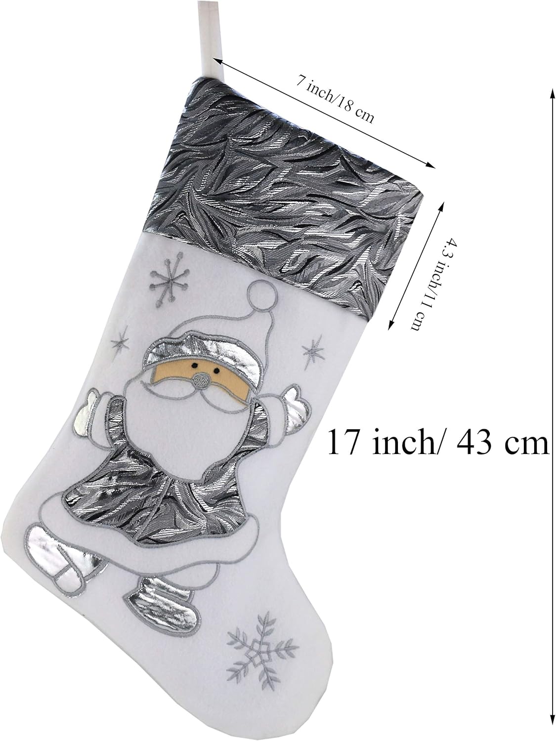 Classic Christmas Stockings Set of 2 - Santa & Snowman 17-Inch Holiday Decor