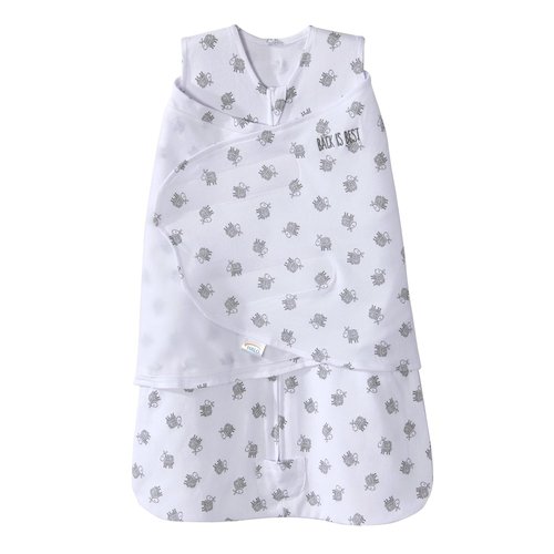 HALO Sleepsack Swaddle - 100% Cotton 3-Way Adjustable Wearable Blanket, TOG 1.5, Lamb Scribble White, Newborn (0-3 Months)
